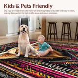 Ultra Soft Area Rug, Non Slip, Stain Resistant, Washable Area Rugs for Living Room, Bedroom, Modern Eclectic Animal Decor(Black)