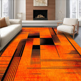 Ultra Soft Area Rug, Non Slip, Stain Resistant, Washable Area Rugs for Living Room, Bedroom, Artful Optical Trickery Display(Orange)