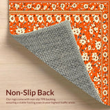 Ultra Soft Area Rug, Non Slip, Stain Resistant, Washable Area Rugs for Living Room, Bedroom, Sunny Outdoor Festive Vibe(Orange)