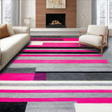 Ultra Soft Area Rug, Non Slip, Stain Resistant, Washable Area Rugs for Living Room, Bedroom, Striking Minimalist Graphic Lines(Pink)