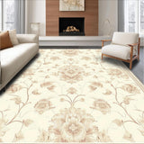 Ultra Soft Area Rug, Non Slip, Stain Resistant, Washable Area Rugs for Living Room, Bedroom, Slim Non Slip Runner with Intricate Beige Floral Lace(Beige)
