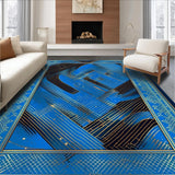 Contemporary Gold Accent Geometry(Blue)