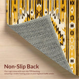 Ultra Soft Area Rug, Non Slip, Stain Resistant, Washable Area Rugs for Living Room, Bedroom, Artistic Cream and Yellow Motif(Yellow)
