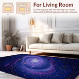 Ultra Soft Area Rug, Non Slip, Stain Resistant, Washable Area Rugs for Living Room, Bedroom, Dazzling Intergalactic Visual Harmony(Blue)