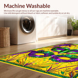 Ultra Soft Area Rug, Non Slip, Stain Resistant, Washable Area Rugs for Living Room, Bedroom, Contemporary Mardi Gras Flair(Yellow)