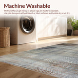 Ultra Soft Area Rug, Non Slip, Stain Resistant, Washable Area Rugs for Living Room, Bedroom, Elegant Monochrome Geometric Design(Gray)