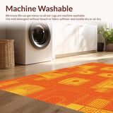 Ultra Soft Area Rug, Non Slip, Stain Resistant, Washable Area Rugs for Living Room, Bedroom, Vibrant Playful Fish Aesthetic(Orange)