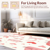 Ultra Soft Area Rug, Non Slip, Stain Resistant, Washable Area Rugs for Living Room, Bedroom, Kawaii Feline Welcome Area Featuring Smiling Cat and Cheerful Script Design(White)