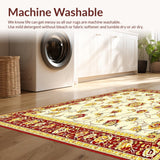 Ultra Soft Area Rug, Non Slip, Stain Resistant, Washable Area Rugs for Living Room, Bedroom, Elegant Floral Area Design for Rustic Decor(Beige)