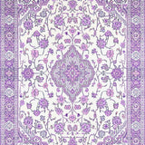 Ultra Soft Area Rug, Non Slip, Stain Resistant, Washable Area Rugs for Living Room, Bedroom, Serene Faded Floral Elements(Purple)