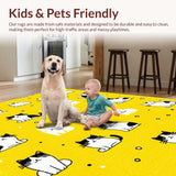 Ultra Soft Area Rug, Non Slip, Stain Resistant, Washable Area Rugs for Living Room, Bedroom, Soft Earthy Tones with Whimsy(Yellow)