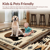 Ultra Soft Area Rug, Non Slip, Stain Resistant, Washable Area Rugs for Living Room, Bedroom, Rustic Wildlife Bear Motif(Brown)