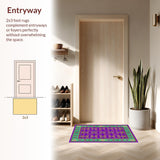Ultra Soft Area Rug, Non Slip, Stain Resistant, Washable Area Rugs for Living Room, Bedroom, Transitional Carnival Inspired Decor(Purple)