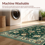 Ultra Soft Area Rug, Non Slip, Stain Resistant, Washable Area Rugs for Living Room, Bedroom, Vibrant Boho Inspired Design(Green)