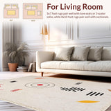 Ultra Soft Area Rug, Non Slip, Stain Resistant, Washable Area Rugs for Living Room, Bedroom, Colorful Retro Bathroom Mat for Music Lovers(Red)