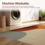 Ultra Soft Area Rug, Non Slip, Stain Resistant, Washable Area Rugs for Living Room, Bedroom, Contemporary Neutral Kids Playroom Foldable Area Rug(Orange)