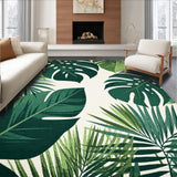 Ultra Soft Area Rug, Non Slip, Stain Resistant, Washable Area Rugs for Living Room, Bedroom, Trendy Tropical Botanical Motif(Green)