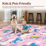 Ultra Soft Area Rug, Non Slip, Stain Resistant, Washable Area Rugs for Living Room, Bedroom, Soft Textured Dreamy Spectrum(Pink)