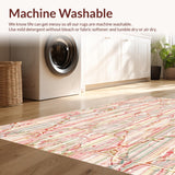 Ultra Soft Area Rug, Non Slip, Stain Resistant, Washable Area Rugs for Living Room, Bedroom, Boho Chic Strawberry Area Rug Round Mat with Garden Theme(Pink)