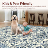 Ultra Soft Area Rug, Non Slip, Stain Resistant, Washable Area Rugs for Living Room, Bedroom, Boho Grey and White Bedroom Non-Slip Rug(White)
