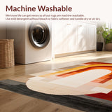 Ultra Soft Area Rug, Non Slip, Stain Resistant, Washable Area Rugs for Living Room, Bedroom, Vibrant Earthy Tufted Design(Orange)