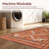 Ultra Soft Area Rug, Non Slip, Stain Resistant, Washable Area Rugs for Living Room, Bedroom, Luxurious Earthy Solid Texture(Red)