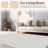 Ultra Soft Area Rug, Non Slip, Stain Resistant, Washable Area Rugs for Living Room, Bedroom, Soft Off-White Textured Appeal(Gray)