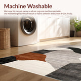 Ultra Soft Area Rug, Non Slip, Stain Resistant, Washable Area Rugs for Living Room, Bedroom, Soft Neutral Organic Motif(Gray)