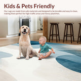 Ultra Soft Area Rug, Non Slip, Stain Resistant, Washable Area Rugs for Living Room, Bedroom, Boho Chic Non Slip With Artistic Watercolor Inspired(Beige)