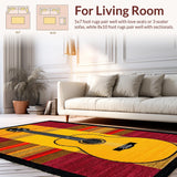Ultra Soft Area Rug, Non Slip, Stain Resistant, Washable Area Rugs for Living Room, Bedroom, Creative Vintage Melody Inspired Look(Yellow)