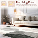 Ultra Soft Area Rug, Non Slip, Stain Resistant, Washable Area Rugs for Living Room, Bedroom, Round Donut Bathroom Mat(Gray)