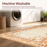 Ultra Soft Area Rug, Non Slip, Stain Resistant, Washable Area Rugs for Living Room, Bedroom, Serene Monochrome Curved Patterns(Beige)