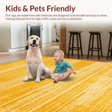 Ultra Soft Area Rug, Non Slip, Stain Resistant, Washable Area Rugs for Living Room, Bedroom, Sleek Casual Shaggy Essence(Yellow)