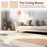 Ultra Soft Area Rug, Non Slip, Stain Resistant, Washable Area Rugs for Living Room, Bedroom, Modern Geometric Area Beige(Beige)