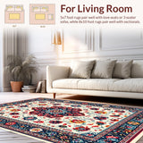 Ultra Soft Area Rug, Non Slip, Stain Resistant, Washable Area Rugs for Living Room, Bedroom, Pastel Eclectic Living Room Washable Area Rug(Red)