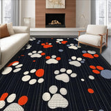 Ultra Soft Area Rug, Non Slip, Stain Resistant, Washable Area Rugs for Living Room, Bedroom, Sleek Modern Monochrome Fur Aesthetic(Black)