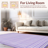 Ultra Soft Area Rug, Non Slip, Stain Resistant, Washable Area Rugs for Living Room, Bedroom, Playful Modern Checkered Style(Purple)