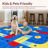 Ultra Soft Area Rug, Non Slip, Stain Resistant, Washable Area Rugs for Living Room, Bedroom, Whimsical Animal Character Theme(Blue)