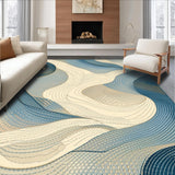 Ultra Soft Area Rug, Non Slip, Stain Resistant, Washable Area Rugs for Living Room, Bedroom, Elegant Abstract Area with Non Slip Backing for Modern Spaces(Blue)