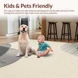 Ultra Soft Area Rug, Non Slip, Stain Resistant, Washable Area Rugs for Living Room, Bedroom, Versatile High-Traffic Neutral Playroom Durable Carpet(Beige)