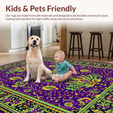 Ultra Soft Area Rug, Non Slip, Stain Resistant, Washable Area Rugs for Living Room, Bedroom, Seasonal Abstract Festive Aesthetic(Purple)