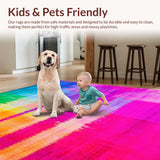 Ultra Soft Area Rug, Non Slip, Stain Resistant, Washable Area Rugs for Living Room, Bedroom, Colorful Abstract Swirl Design(Blue)