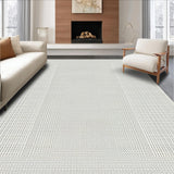 Ultra Soft Area Rug, Non Slip, Stain Resistant, Washable Area Rugs for Living Room, Bedroom, Soft Off-White Textured Appeal(Gray)