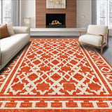 Ultra Soft Area Rug, Non Slip, Stain Resistant, Washable Area Rugs for Living Room, Bedroom, Sophisticated Textural Layered Design(Orange)