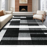 Ultra Soft Area Rug, Non Slip, Stain Resistant, Washable Area Rugs for Living Room, Bedroom, Contemporary Contrast Stripe Featuring Bold Black And White Banding(Black)