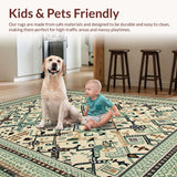 Ultra Soft Area Rug, Non Slip, Stain Resistant, Washable Area Rugs for Living Room, Bedroom, Earthy Toned Geometric Elegance(Ivory)