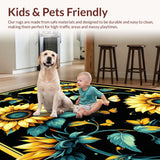 Ultra Soft Area Rug, Non Slip, Stain Resistant, Washable Area Rugs for Living Room, Bedroom, Cozy Nature-Inspired Design Elements(Yellow)