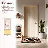 Ultra Soft Area Rug, Non Slip, Stain Resistant, Washable Area Rugs for Living Room, Bedroom, Artistic Vivid Animal Print(Black)