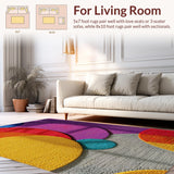 Ultra Soft Area Rug, Non Slip, Stain Resistant, Washable Area Rugs for Living Room, Bedroom, Trendy Round Playroom Carpet for Kids(Red)
