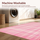 Ultra Soft Area Rug, Non Slip, Stain Resistant, Washable Area Rugs for Living Room, Bedroom, Rustic Symmetrical Pattern Delight(Pink)